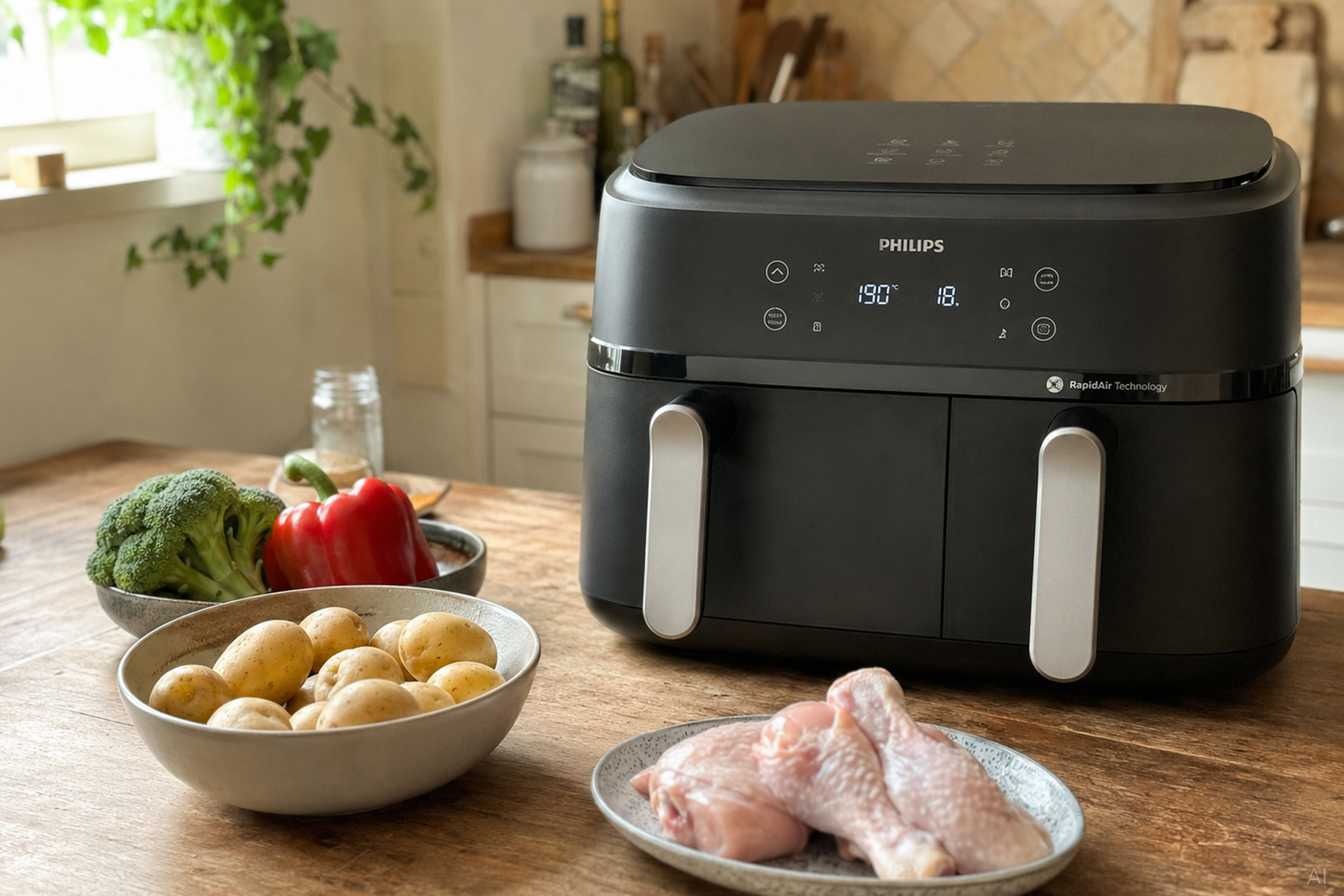 Philips Airfryer 3000 Series mit frischen Zutaten