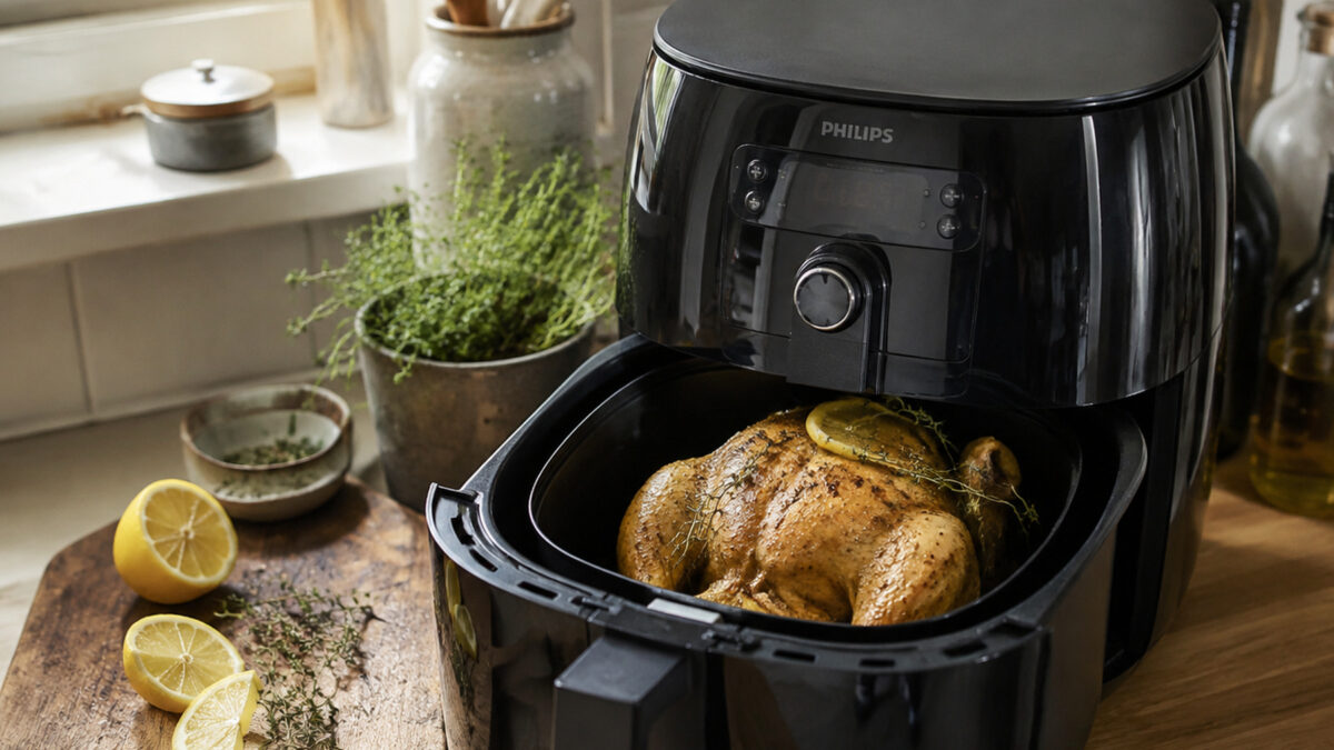 Ganzes Hähnchen im Airfryer