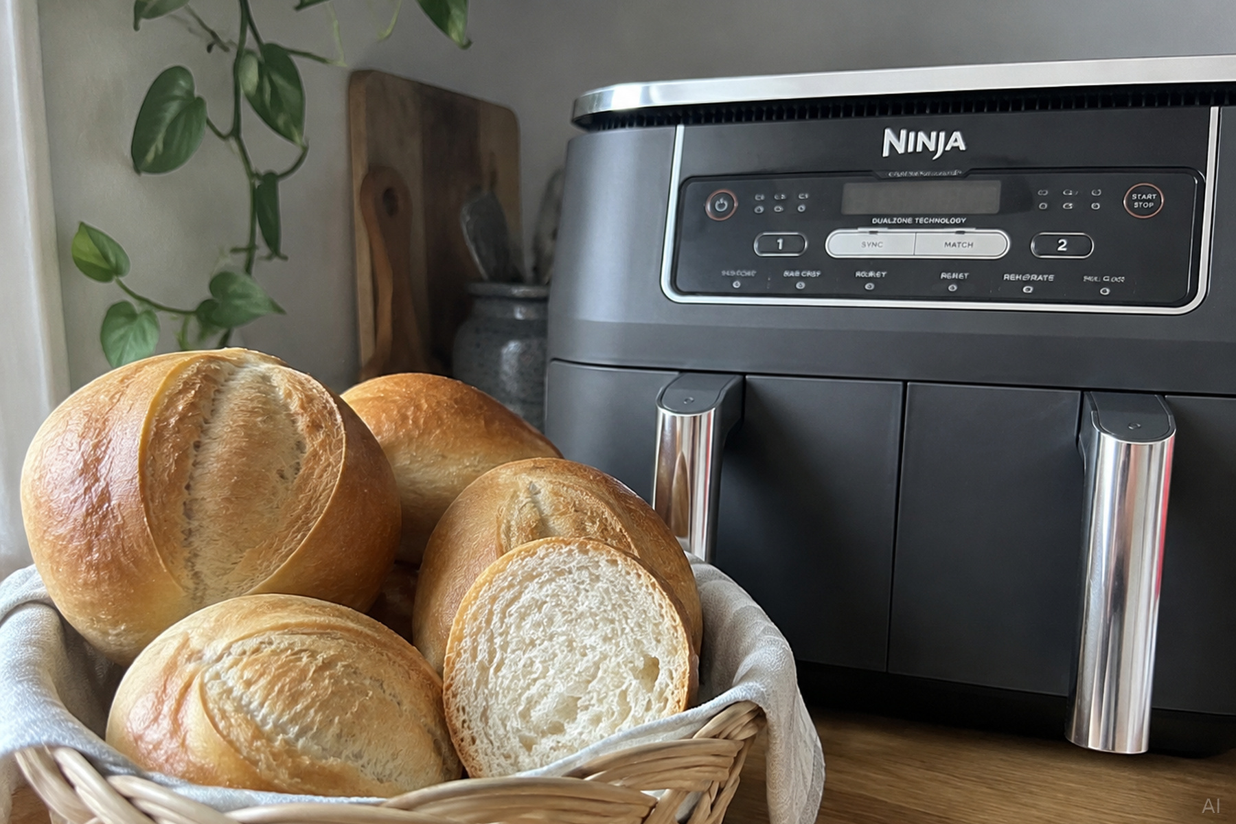 Brötchen im Airfryer aufbacken