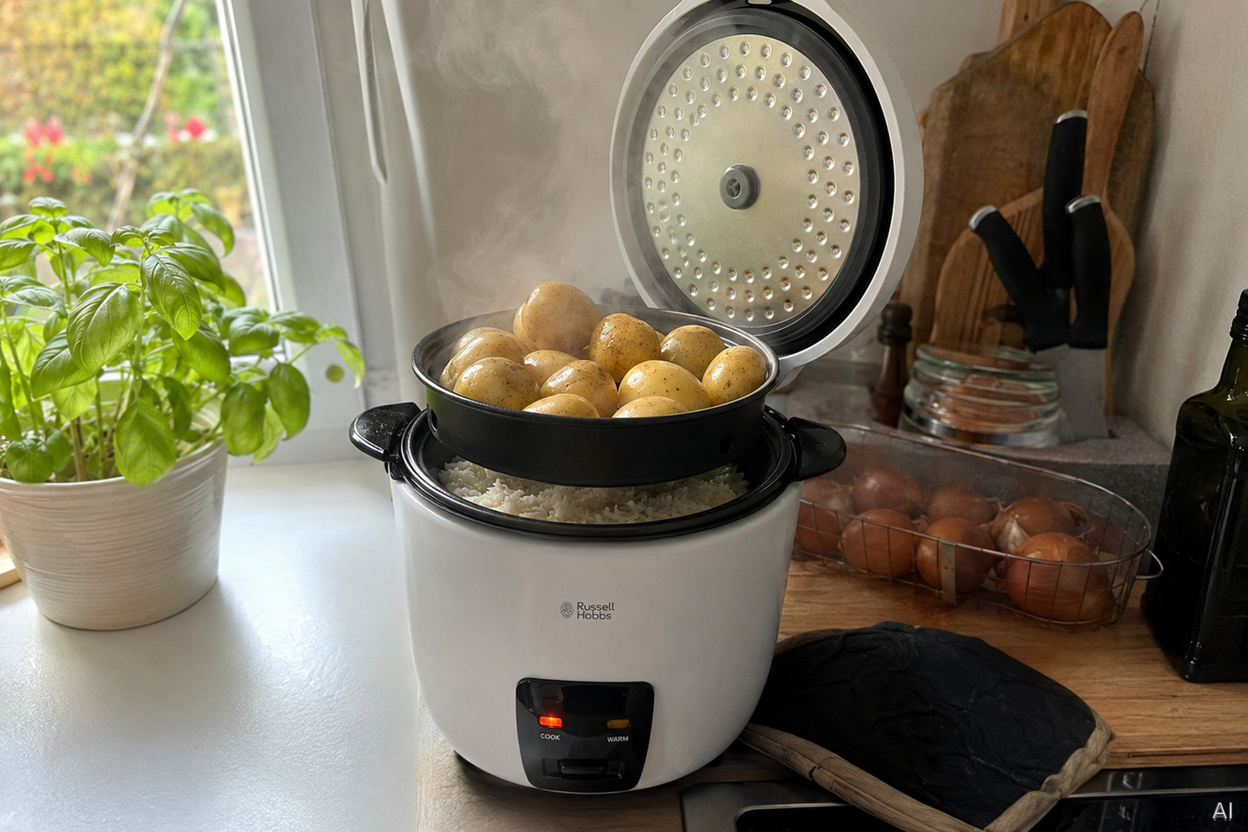 Kartoffeln im Reiskocher dämpfen