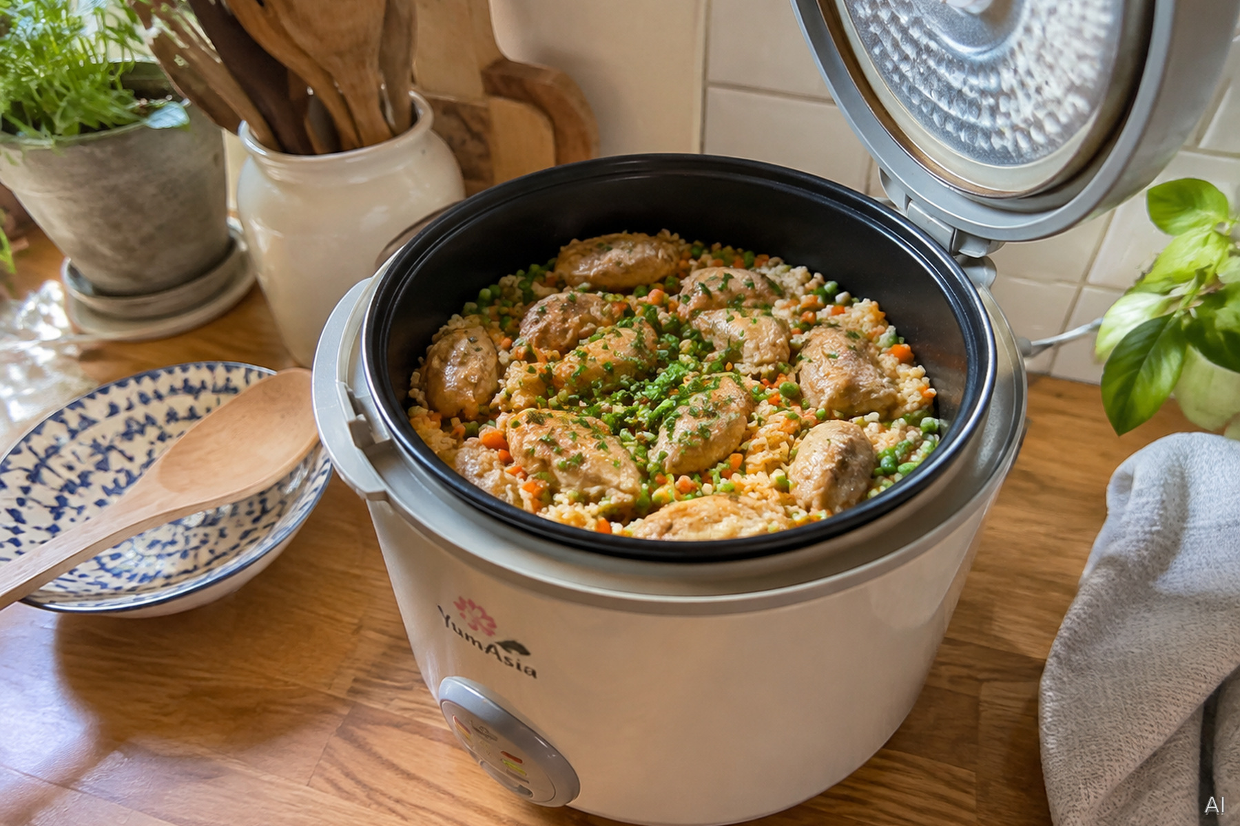 Hähnchen mit Reis als One-Pot-Gericht