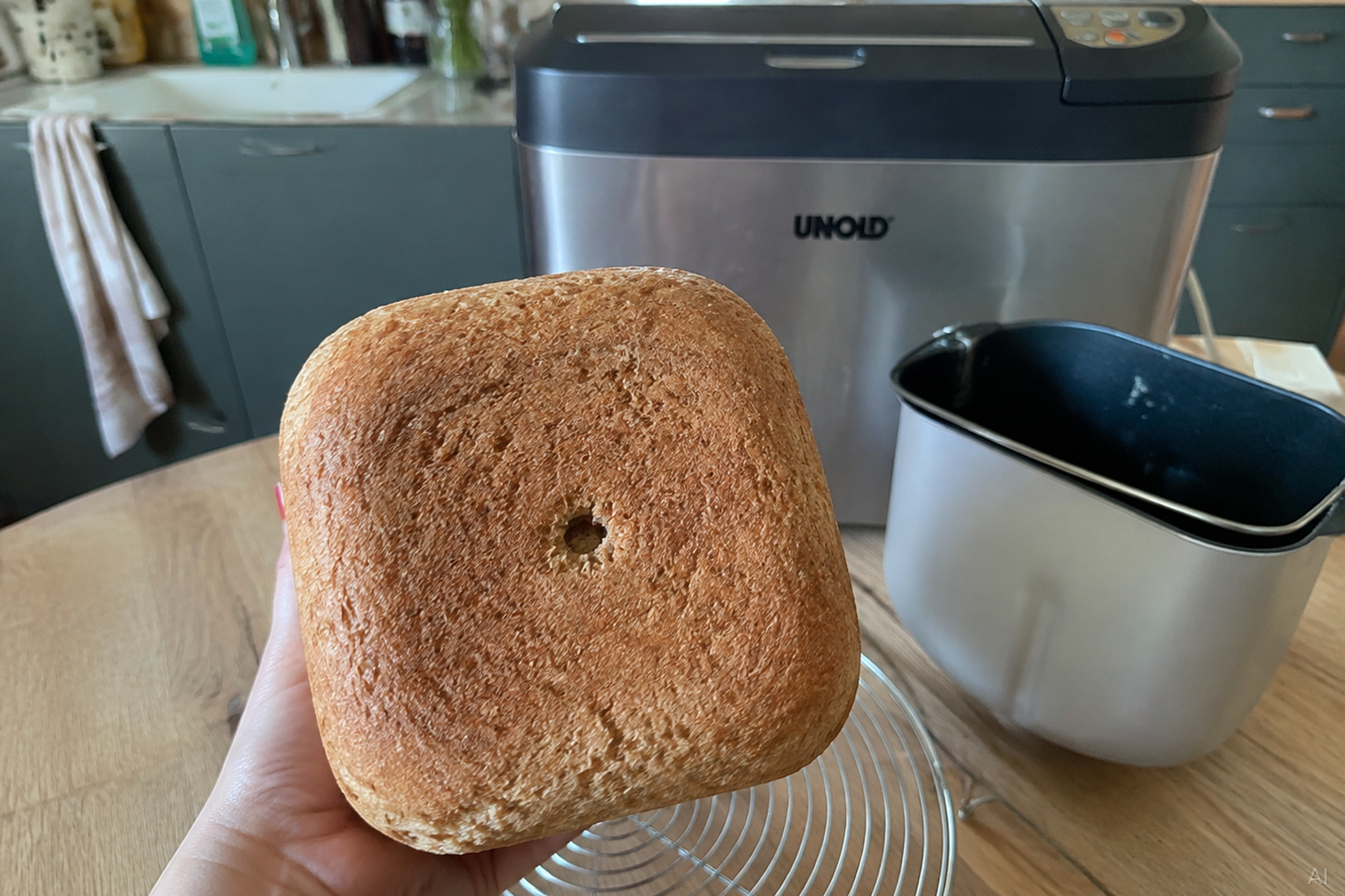 Das Knethakenloch im Brot