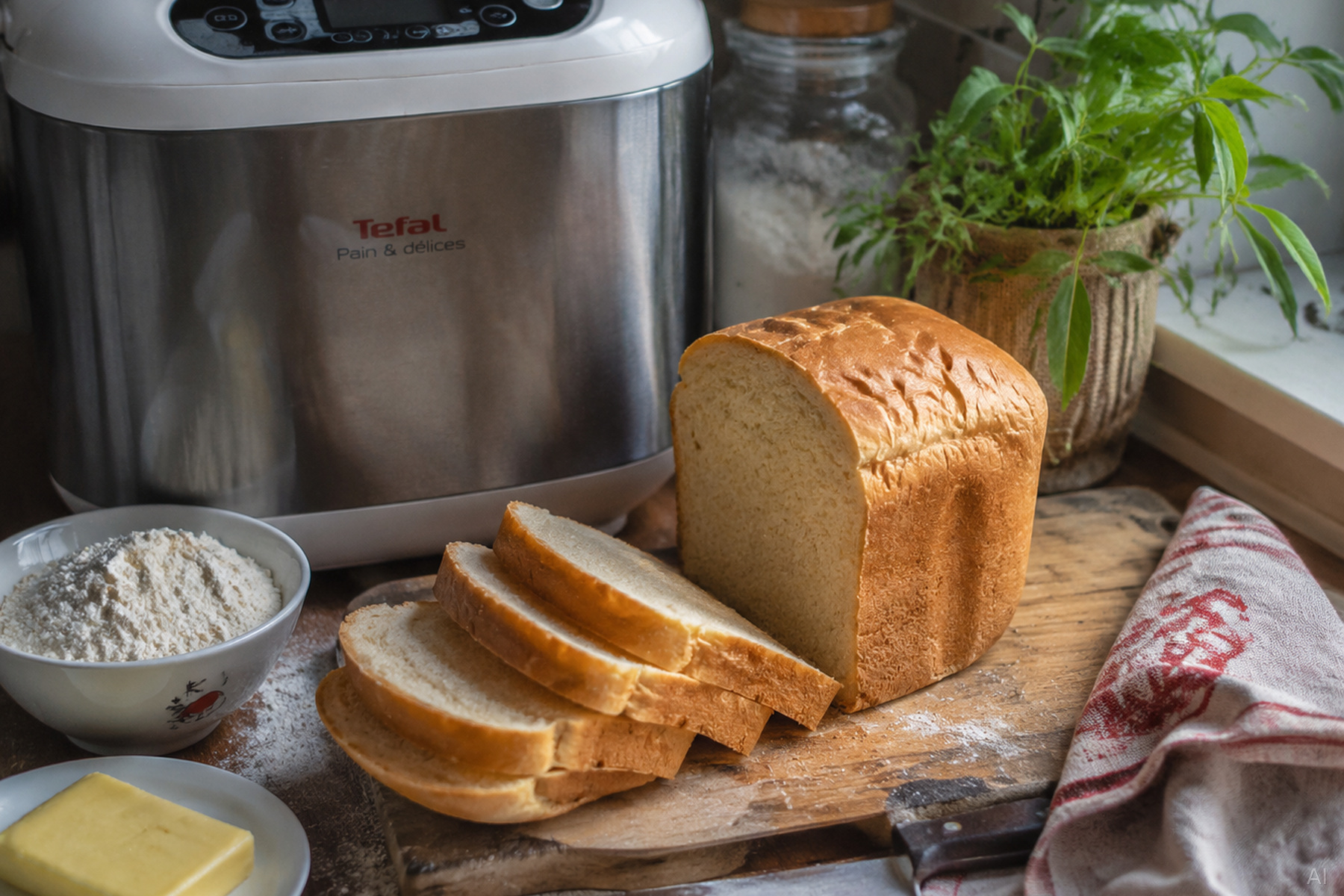 Klassisches Weißbrot aus dem Brotbackautomaten