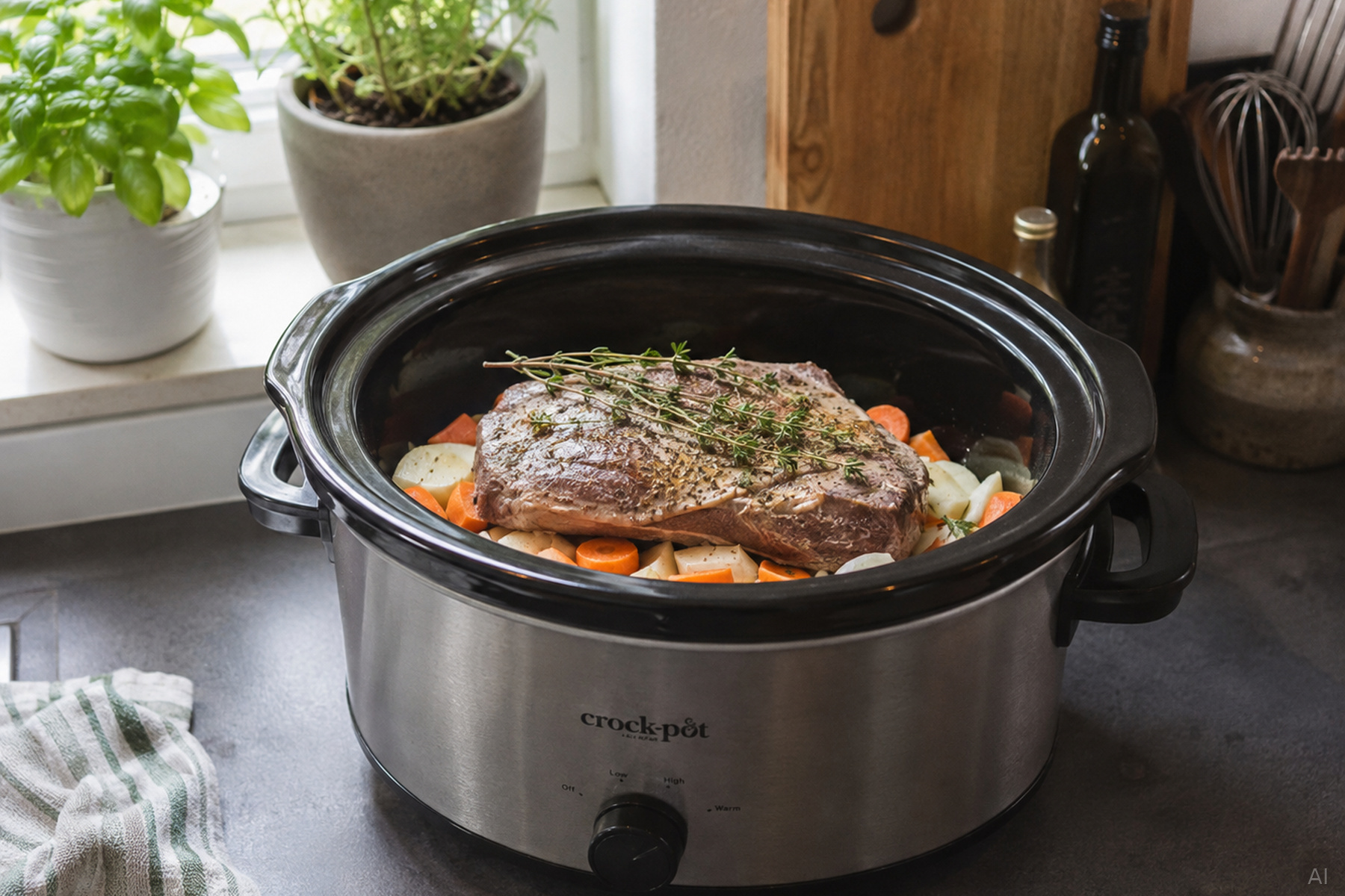 Zutaten im Slow Cooker richtig schichten